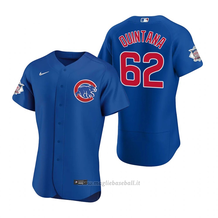 Maglia Baseball Uomo Chicago Cubs Jose Quintana Autentico 2020 Alternato Blu